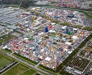 Aerial View o the Bauma Exhibition in Munich